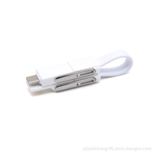 Yj FASHION 6in1 Portable Charging/Sync Keychain Magnetic Cable Compatible For Apple iPhone/iPad/airPods and All Mobile Devices